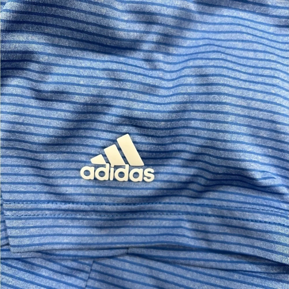 Adidas Men’s Blue Striped Golf Polo Shirt Size XL